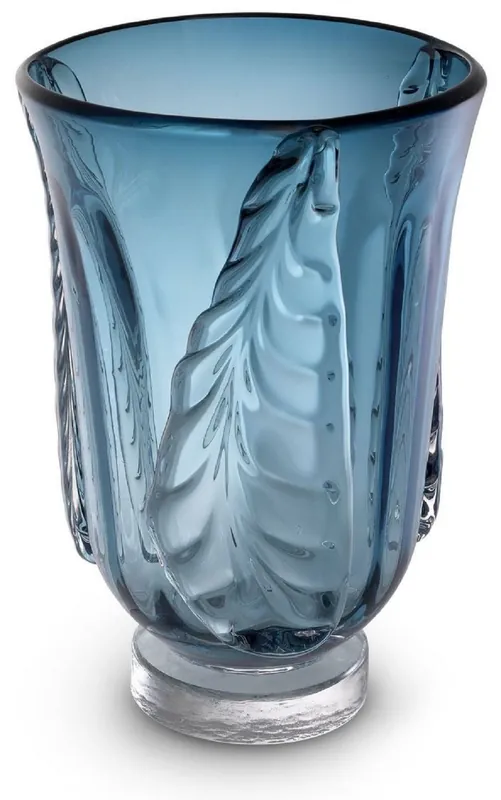 Casa Padrino luxury decorative glass vase blue Ø 24.5 x H. 35 cm - Elegant hand blown flower vase - Decoration Accessories Jetzt Bestellen