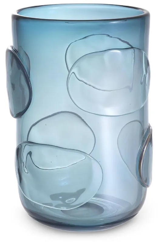 Casa Padrino luxury decorative glass vase blue Ø 23 x H. 34 cm - Elegant hand blown flower vase - Luxury Collection Expressversand
