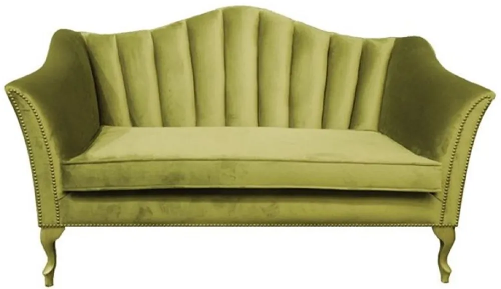 Casa Padrino luxury baroque velvet 2 seater sofa green 150 x 95 x H. 90 cm - Noble living room sofa - Baroque living room furniture - Luxury Quality Nur Heute