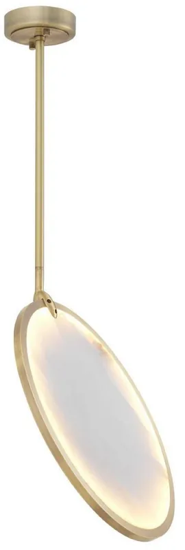 Casa Padrino designer LED chandelier brass / alabaster Ø 54.5 x H. 61 cm - Modern chandelier with alabaster lampshade - Luxury Quality Geprüft