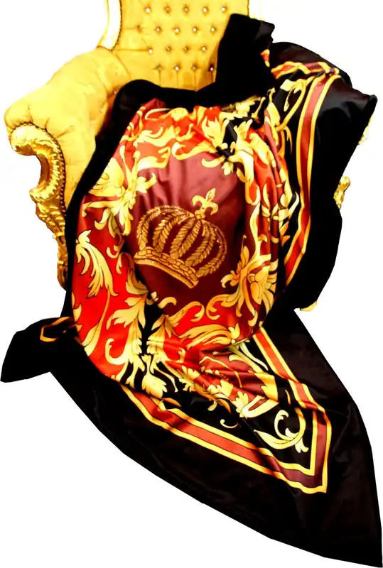 Luxury blanket Pompöös by Casa Padrino Baroque Bordeaux Black Pattern / Gold by Harald Glööckler with rhinestones Knallerangebot