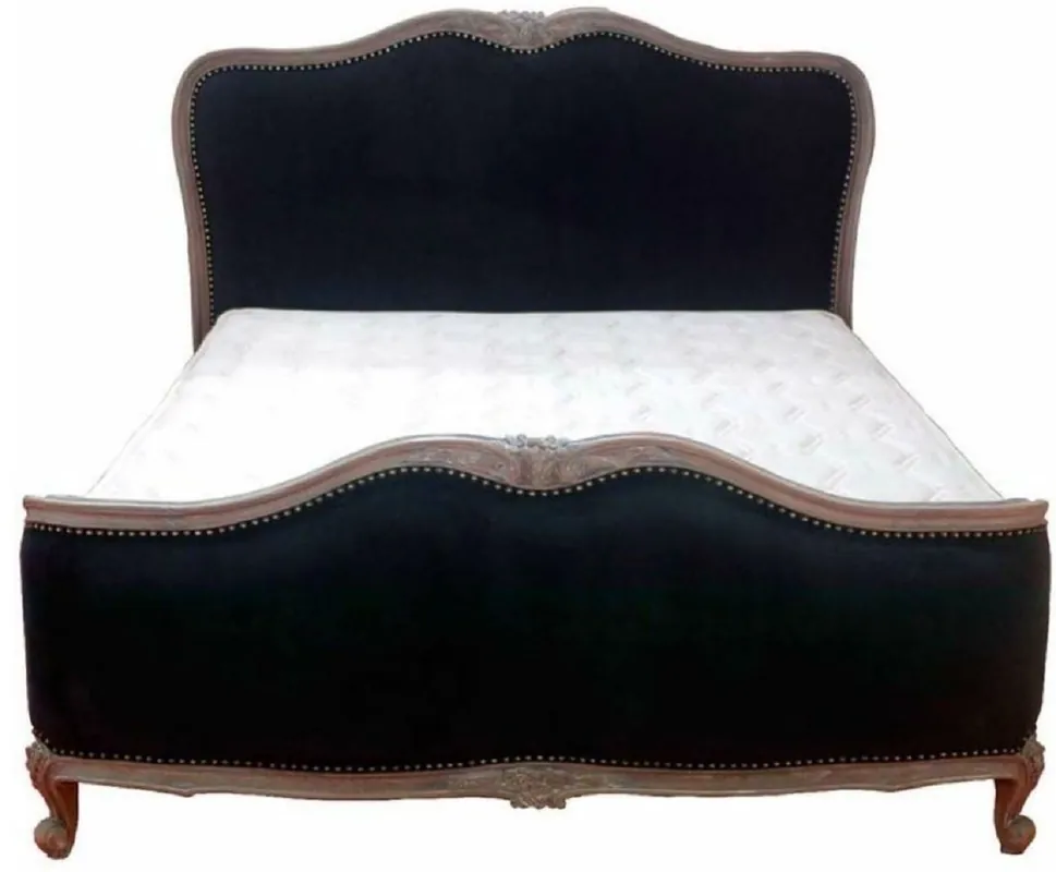 Begrenztes Angebot Casa Padrino luxury baroque double bed antique brown / black - Noble solid wood bed with headboard - Baroque bedroom furniture