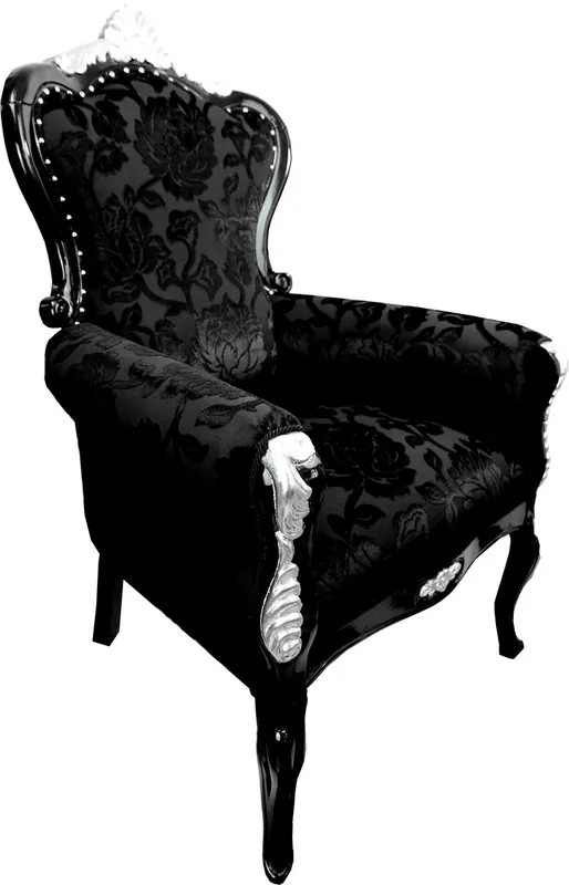 Beliebt Pompöös by Casa Padrino luxury baroque armchair Bergere black pattern / silver - Pompööser baroque armchair designed by Harald Glööckler