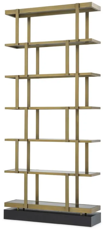 Knallerangebot Casa Padrino luxury shelf cabinet brass / black 110 x 30 x H. 243 cm - Stainless steel cabinet - Bookcase - Living room cabinet - Office cabinet - Luxury Furniture