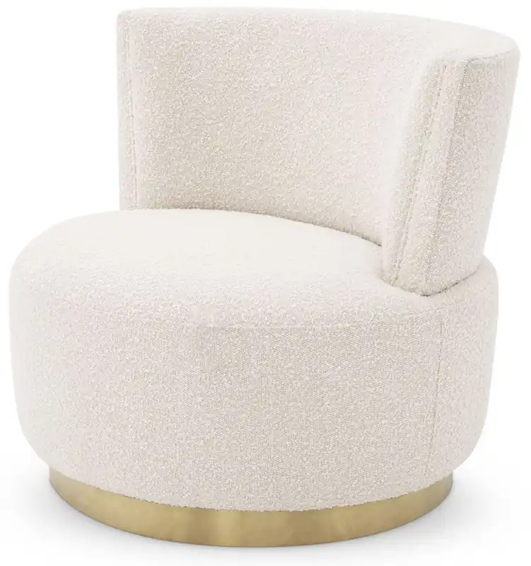 Casa Padrino luxury swivel armchair cream / brass 80 x 80 x H. 76.5 cm - Living room armchair - Luxury Furniture Super-Preis