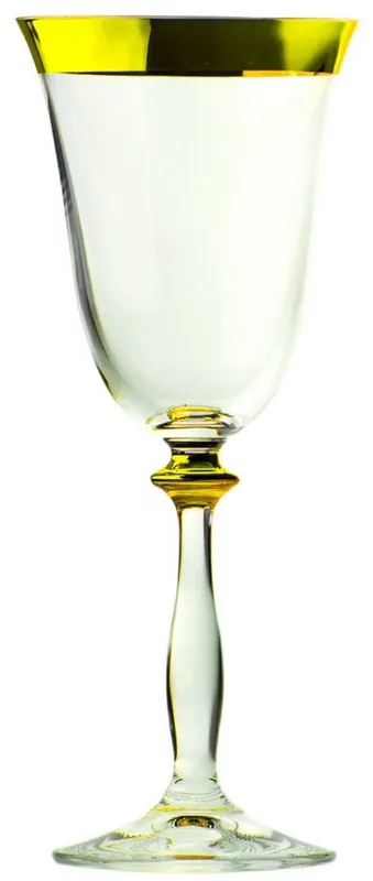 Casa Padrino luxury baroque white wine glass set of 6 gold Ø 8 x H. 20 cm - Handmade wine glasses - Hotel & Restaurant Accessories - Luxury Quality Expressversand