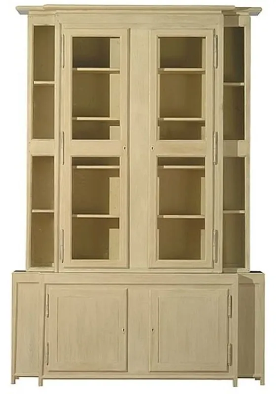 Angebot Casa Padrino Luxury Country Style Display Cabinet Beige 180 x 45 x H. 270 cm - Handcrafted Showcase Cabinet - Solid Wood Kitchen Cabinet - Country Style Furniture