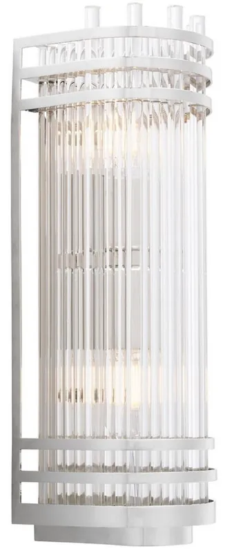 Casa Padrino luxury wall lamp silver 12 x 12.5 x H. 38 cm - Elegant metal wall lamp with glass lampshade - Luxury Collection Angebot
