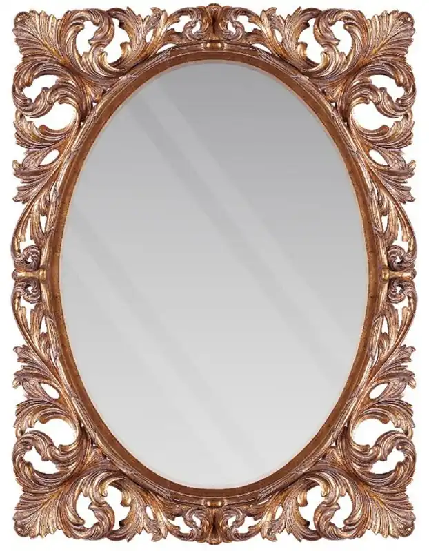 Highlight Casa Padrino baroque mirror copper 92 x 6 x H. 123 cm - Hand carved wall mirror in baroque style - Wardrobe Mirror - Living Room Mirror - Baroque Furniture