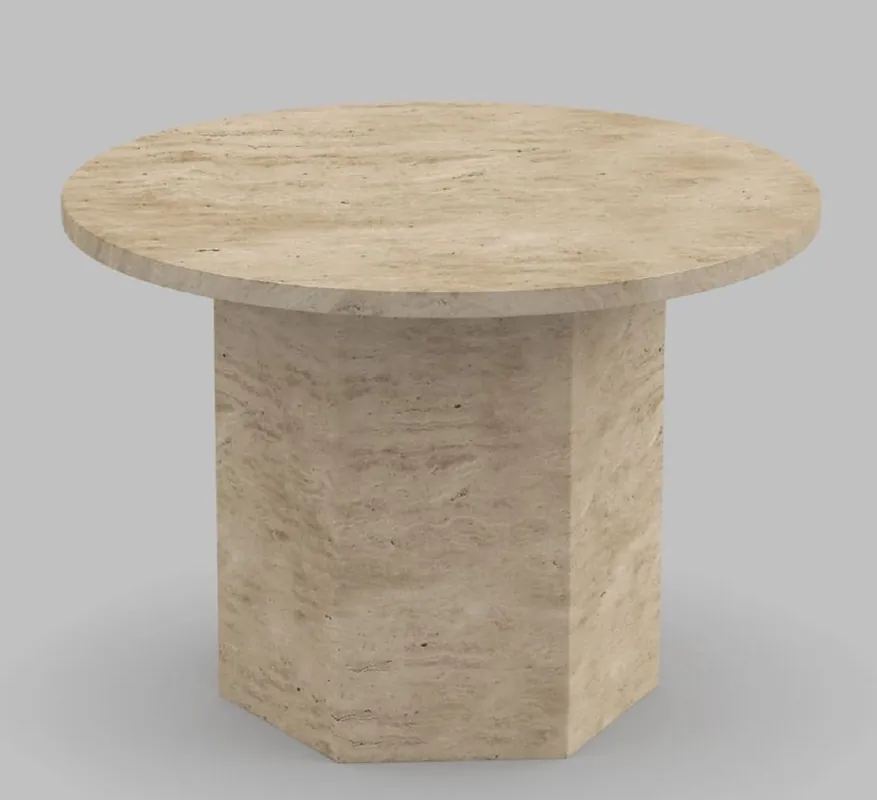 Highlight Casa Padrino luxury coffee table beige Ø 60 x H. 40 cm - Modern round natural stone living room table - Luxury living room furniture
