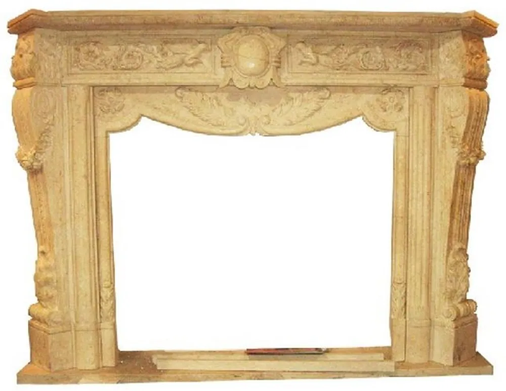 Ausverkauf Casa Padrino luxury baroque fireplace surround beige 180 x 35 x H. 130 cm - Handcrafted fireplace surround made of high quality marble - Magnificent baroque furniture