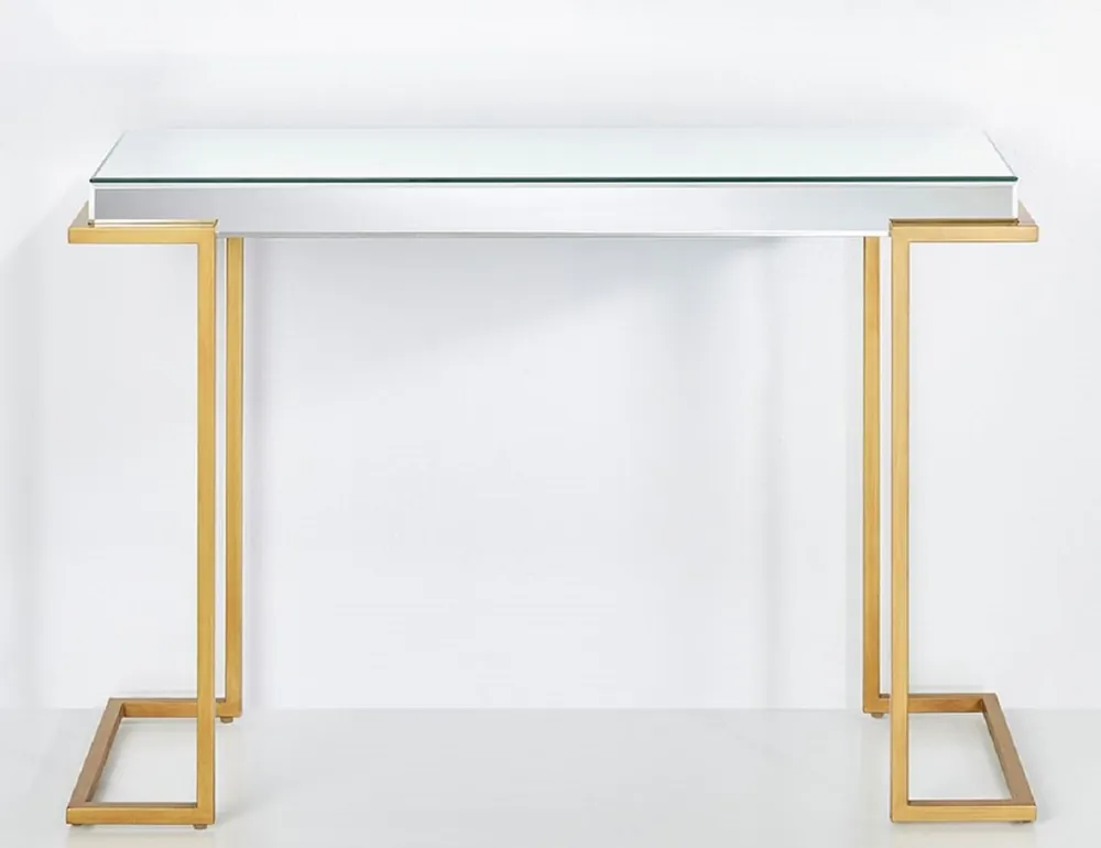 Geprüft Casa Padrino luxury console bronze 116 x 39 x H. 79 cm - Mirrored console table with metal legs - Luxury Furniture