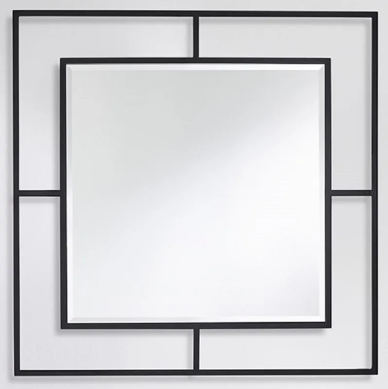 Schneller Versand Casa Padrino luxury wall mirror black 90 x 2 x H. 90 cm - Living room mirror - Bedroom mirror - Wardrobe mirror - Luxury Furniture