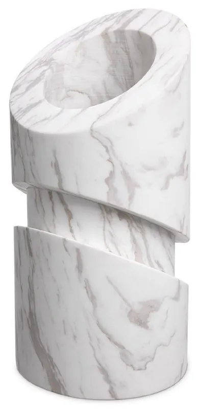 Casa Padrino luxury marble deco object white Ø 18 x H. 36 cm - Living room deco - Desk deco - Marble Decoration Accessories - Luxury Collection Nur Heute