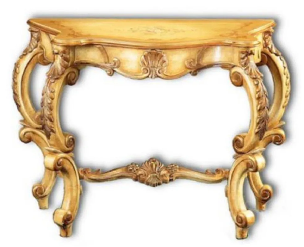 Garantierte Lieferung Casa Padrino luxury baroque console natural / brown 103 x 47 x H. 78 cm - Handcrafted console table with beautiful ornaments - Baroque Furniture - Noble & Magnificent
