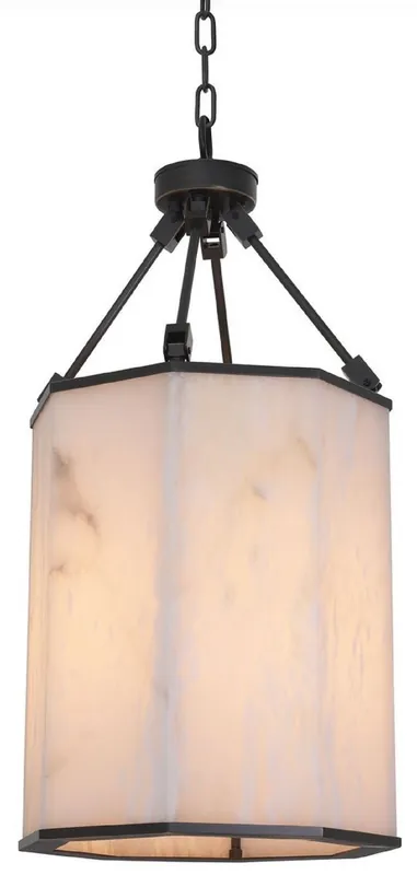 Casa Padrino luxury hanging lamp bronze / alabaster 35 x 32.5 x H. 71.5 cm - Noble metal ceiling lantern with alabaster lampshade - Luxury Quality Meistverkauft
