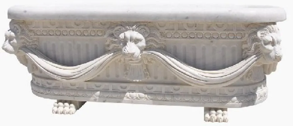 Begrenztes Angebot Casa Padrino Luxury Baroque Bathtub Lion Head White 180 cm - Freestanding Marble Bathtub - Bathroom Accessories - Noble & Magnificent