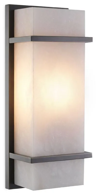 Casa Padrino luxury wall lamp bronze / alabaster 13 x 9 x H. 34 cm - Elegant wall lamp with alabaster lampshade - Luxury Lights Expressversand