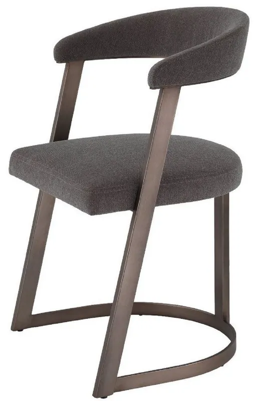 Casa Padrino designer chair with armrests gray-brown / bronze 52 x 49 x H. 78 cm - Dining room chair - Office chair - Luxury designer furniture Wochenendangebot