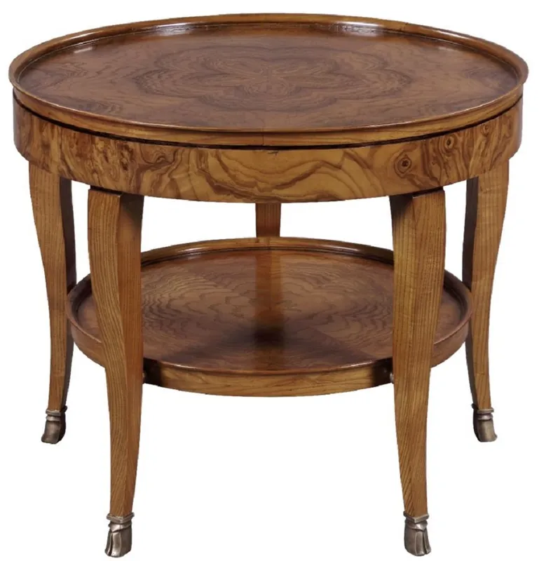 Nur Heute Casa Padrino Luxury Baroque Side Table Brown Ø 61 x H. 51 cm - Round Solid Wood Table - Living Room Furniture in Baroque Style