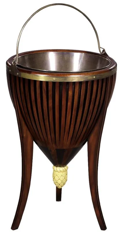 Jetzt Bestellen Casa Padrino luxury baroque mahogany wine cooler dark brown Ø 36 x H. 55 cm - Champagne Cooler - Hotel Restaurant Gastronomy Accessories