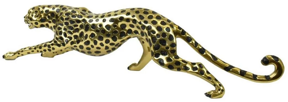 Sale Casa Padrino luxury bronze figure cheetah gold / black 115 x 17 x H. 26 cm - Bronze Sculpture - Decoration Figure - Luxury Decoration Accessories
