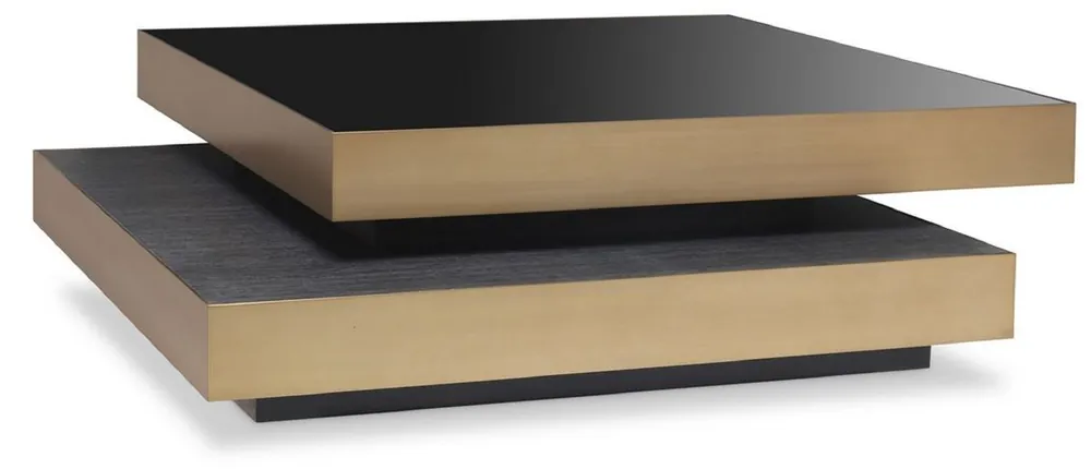 Sonderangebot Casa Padrino luxury coffee table brass / anthracite gray / black 124 x 135 x H. 32 cm - Modern living room table - Living room furniture - Luxury Quality