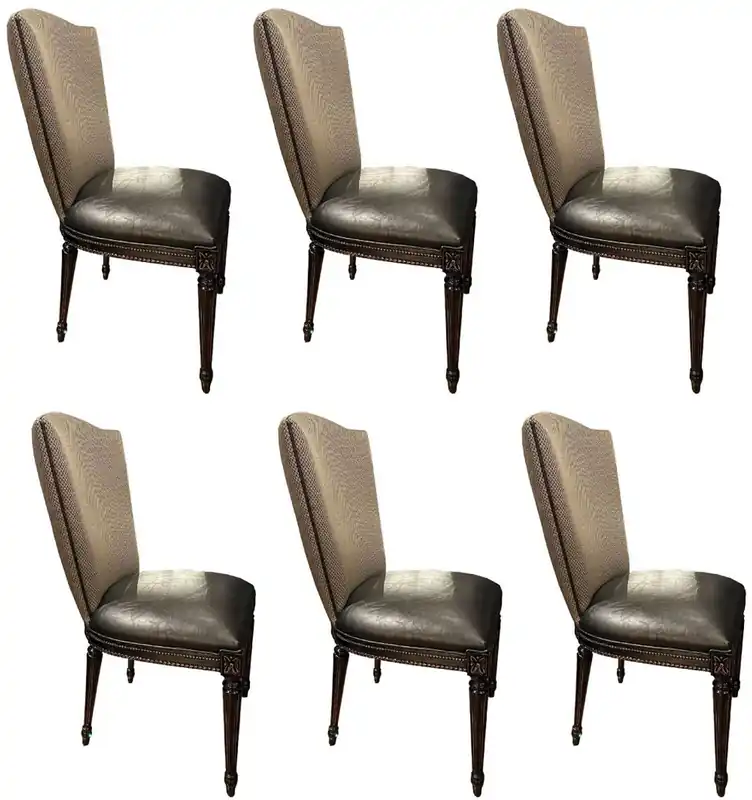 Casa Padrino Luxury Baroque Dining Chair Set Gold / Black - Kitchen Chairs Set of 6 - Baroque Dining Room Furniture - Noble & Magnificent Solange Der Vorrat Reicht