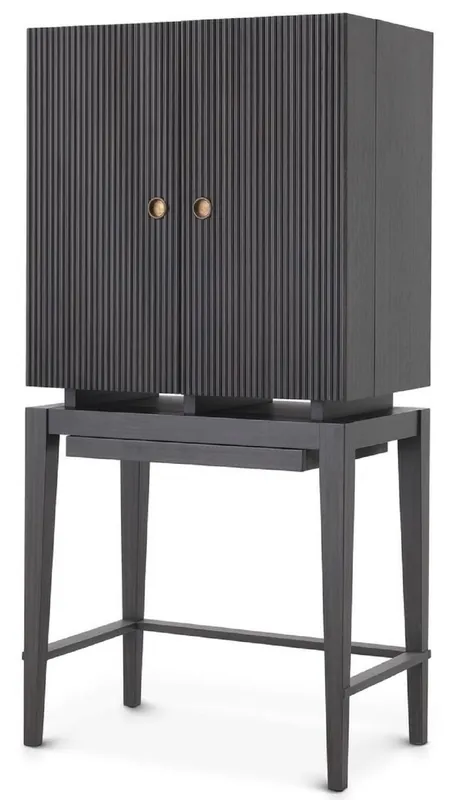 Bestseller Casa Padrino luxury wine cabinet anthracite gray / bronze 82.5 x 51 x H. 168 cm - Mahogany bar cabinet with 2 doors - Bar Furniture - Luxury Quality