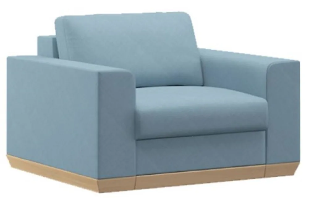 Casa Padrino living room armchair light blue / natural 105 x 100 x H. 80 cm - Modern living room furniture Markenware