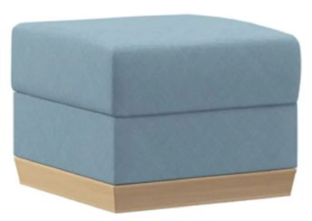 Casa Padrino stool light blue / natural 60 x 60 x H. 46 cm - Modern living room stool - Ottoman - Living room furniture Sichere Zahlung