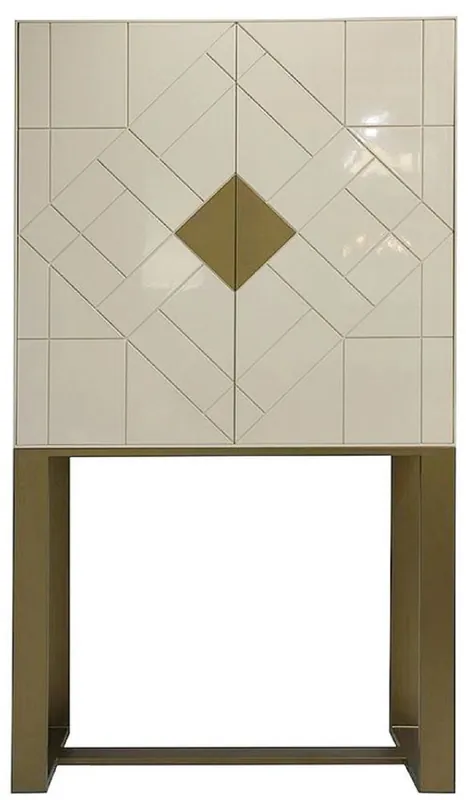 Letzte Chance Casa Padrino designer living room cabinet cream / brass 100 x 40 x H. 180 cm - Living room furniture - Luxury Quality