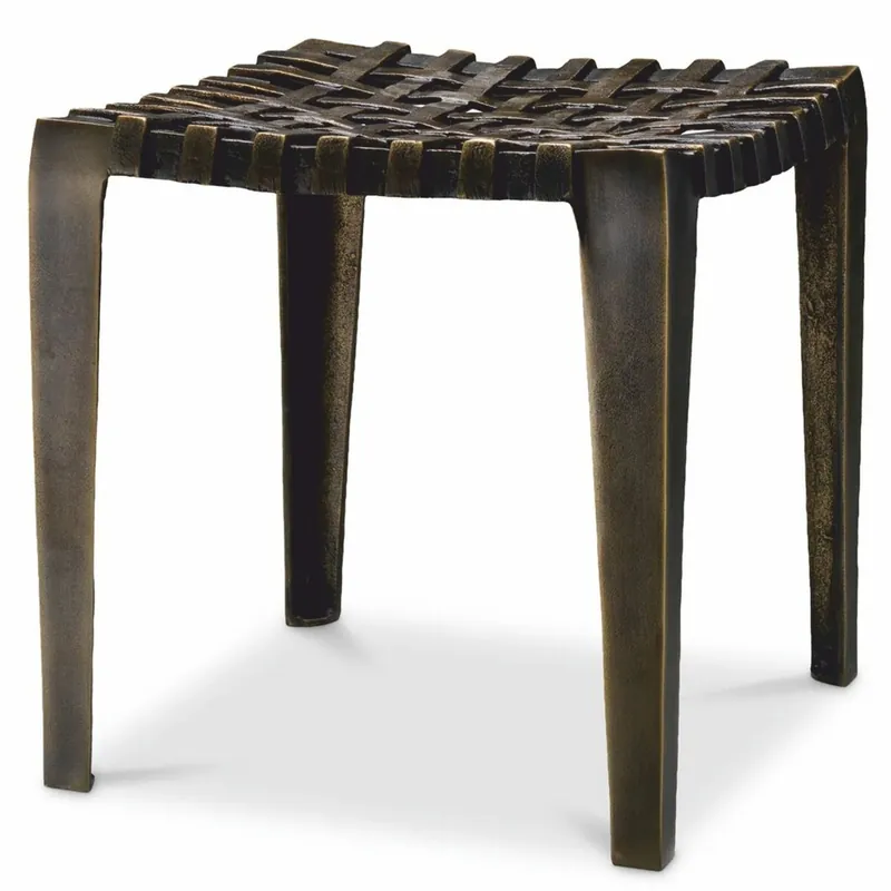 Casa Padrino Luxus Aluminium Hocker Antik Bronze H. 40 cm - Luxus Aluminium Möbel Jetzt Kaufen