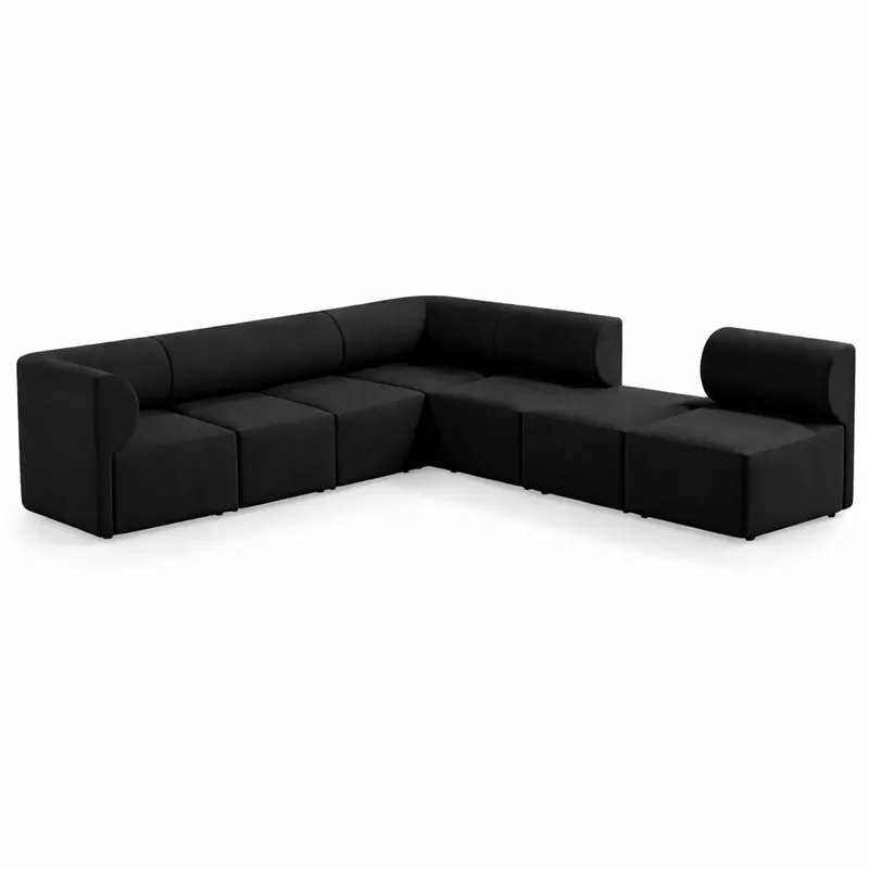 Schneller Versand Casa Padrino Luxus Ecksofa Schwarz 360 x 360 cm - Modulares Wohnzimmer Sofa