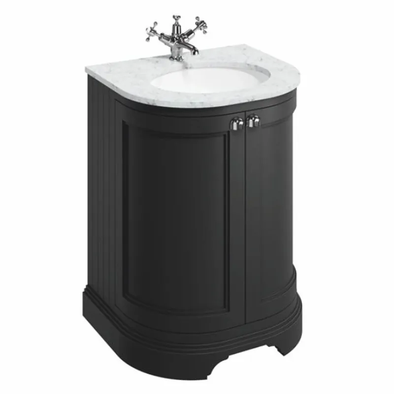 Casa Padrino Landhausstil Waschbeckenschrank Matt Schwarz H. 93 cm - Badezimmer Möbel Online Kaufen