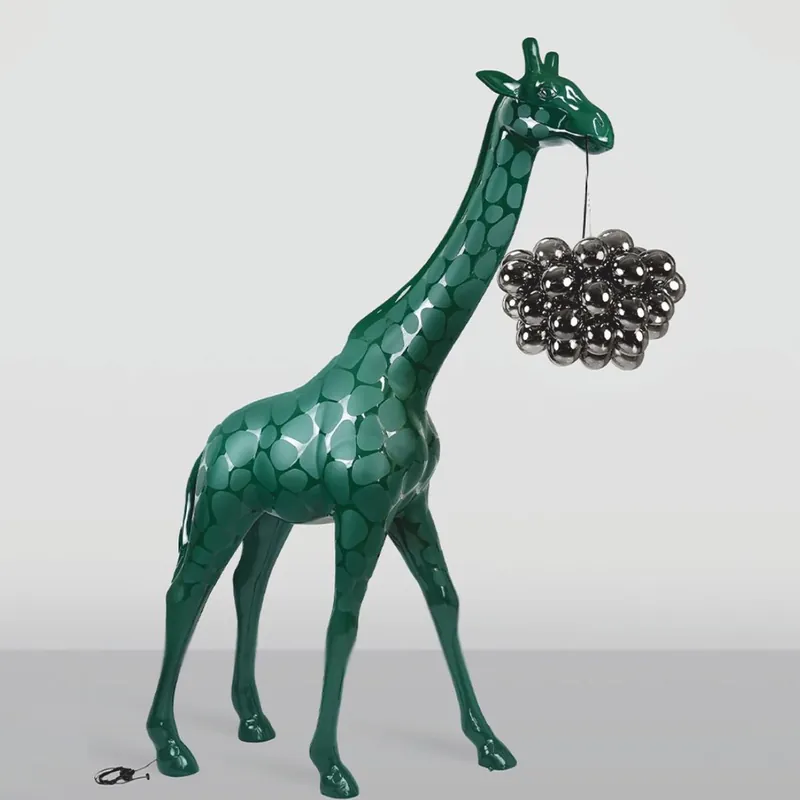 Casa Padrino Luxus Stehleuchte Giraffe Grün H. 230 cm - Tier Stehleuchten Mega-Angebot