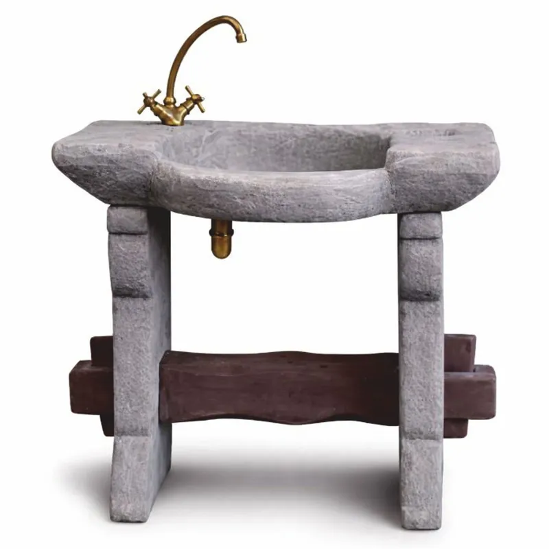 Begrenztes Angebot Casa Padrino Jugendstil Gartenspüle Grau / Braun H. 84 cm - Garten Accessoires