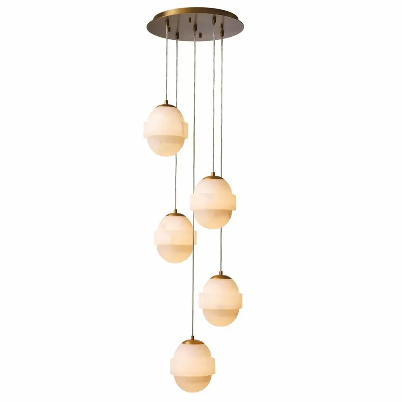 Casa Padrino Luxus Kronleuchter Antik Messing / Alabaster Ø 45 x H. 120 cm Mega-Angebot