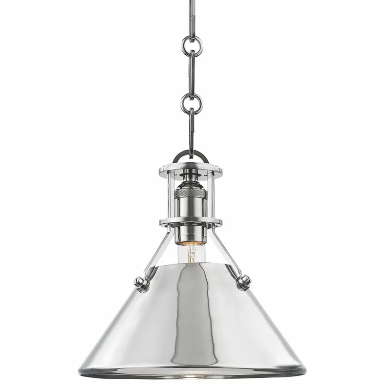 Casa Padrino Industrie Stil Metall Hängeleuchte Silber Ø 24 x H. 23,5 cm Schneller Versand