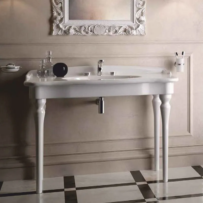 Casa Padrino Luxus Jugendstil Waschtisch Weiß 93 cm - Badezimmer Möbel - Made in Italy Ausverkauf