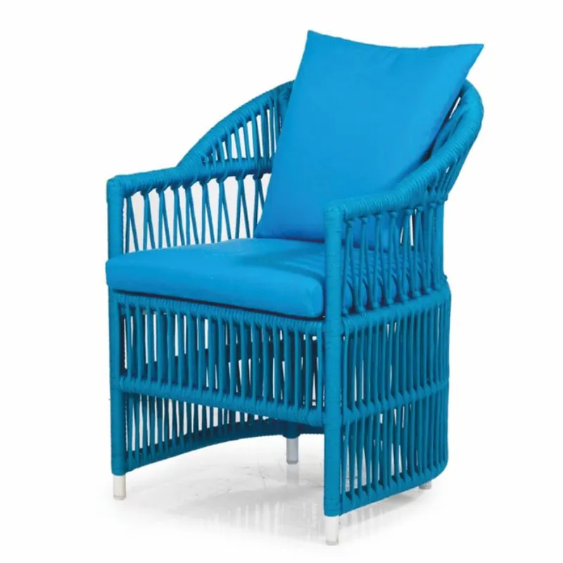 Casa Padrino Luxus Gartenstuhl mit Armlehnen Blau H. 82 cm - Garten & Terrassen Möbel Bestseller