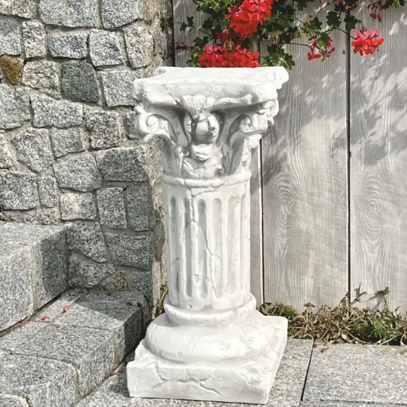 Casa Padrino Barock Garten Deko Säule Antik Weiß H. 62 cm - Barockstil Garten Deko Garantierte Lieferung