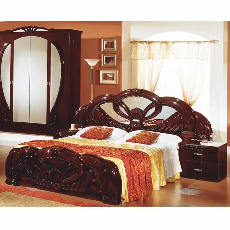 Sonderaktion Casa Padrino Luxus Barock Doppelbett Dunkelbraun 160 x 200 cm - Barock Möbel - Made in Italy