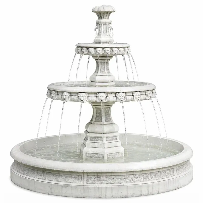 Sonderaktion Casa Padrino Barock Garten Deko Springbrunnen Weiß Ø 113 x H. 107 cm