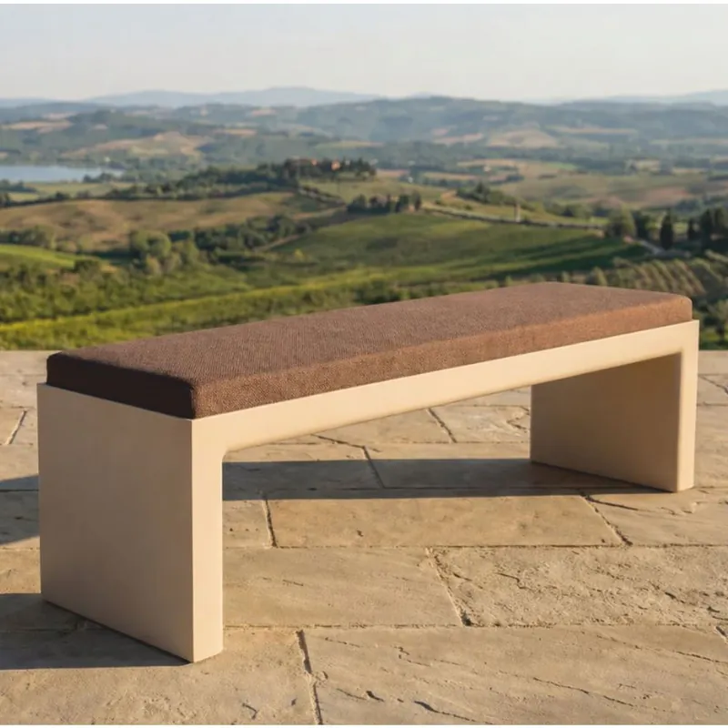 Casa Padrino Luxus Gartenbank Braun / Matt Beige 180 cm - Outdoor Garten Sitzbank Preiswert