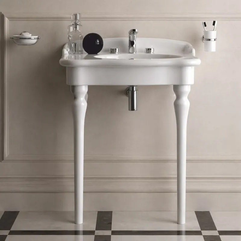 Casa Padrino Luxus Jugendstil Waschtisch Weiß 68 cm - Badezimmer Möbel - Made in Italy Beliebt