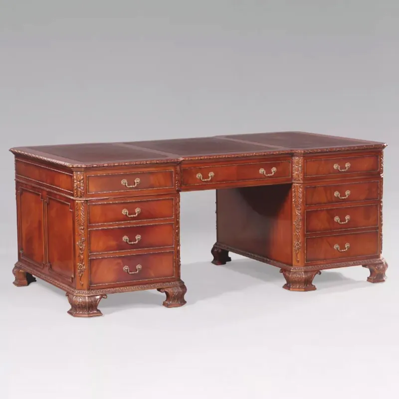 Markenware Casa Padrino Luxus Barock Schreibtisch Braun 190 cm - Barock Büro Möbel