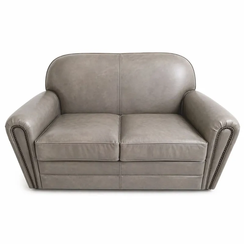 Casa Padrino Luxus Leder Sofa Grau 150 cm - Echtleder Wohnzimmer Sofa Wochenendangebot