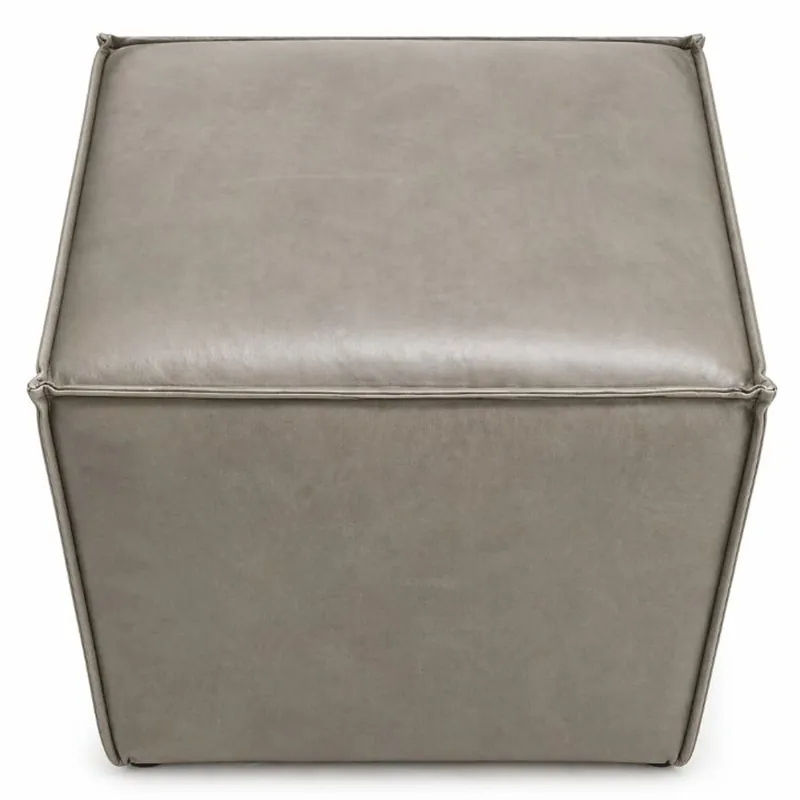 Neue Kollektion Casa Padrino Luxus Leder Hocker Grau H. 48 cm - Luxus Echtleder Möbel