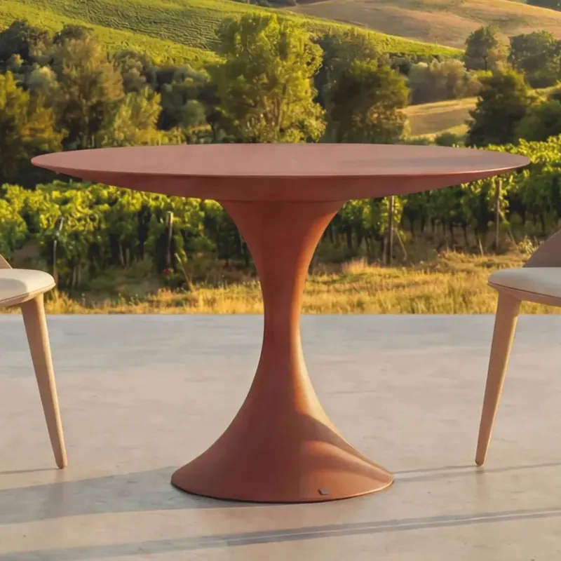 Casa Padrino Luxus Garten Esstisch Matt Braun Ø 120 cm - Luxus Garten Möbel Nur Heute